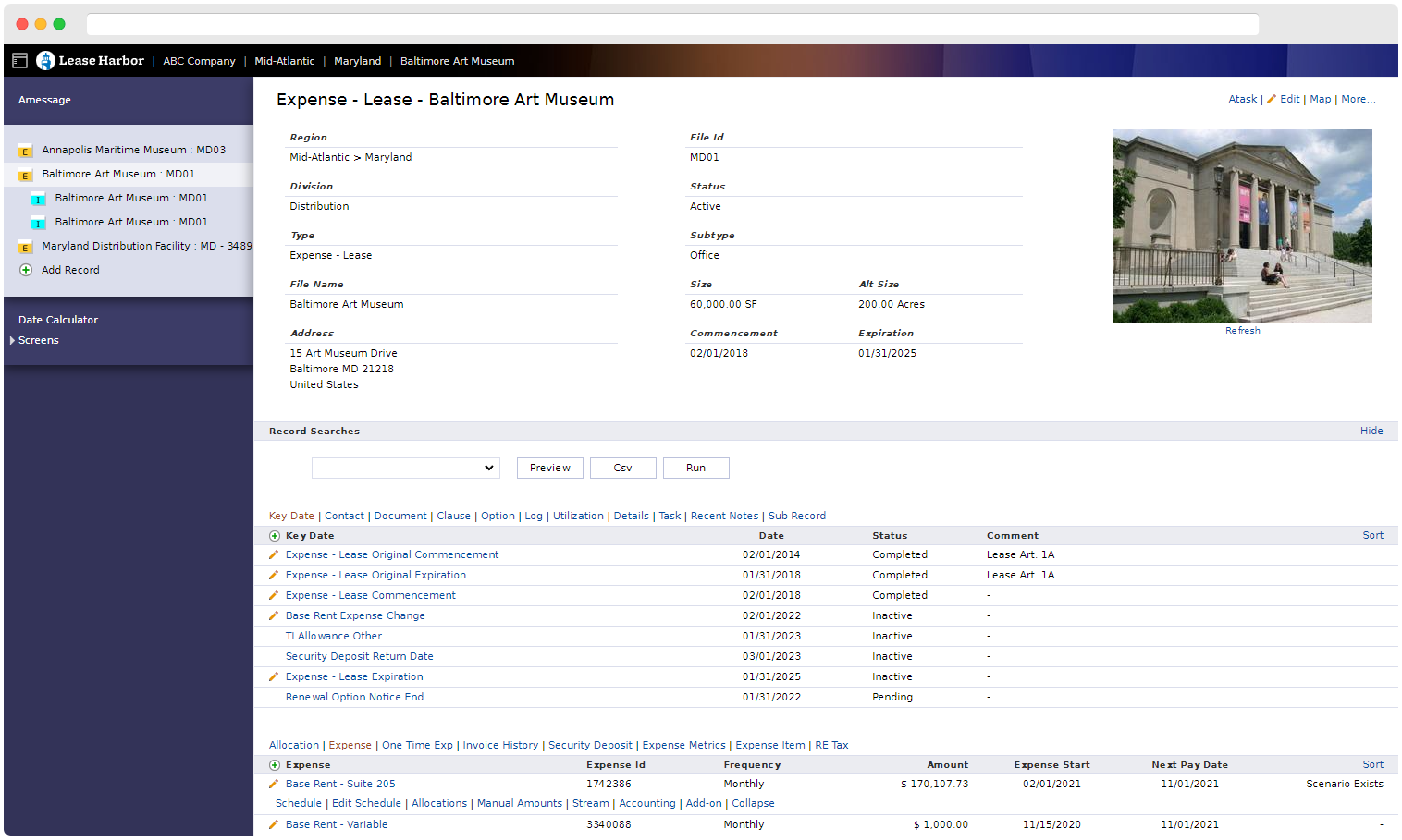 screenshot of Lease Harbor
